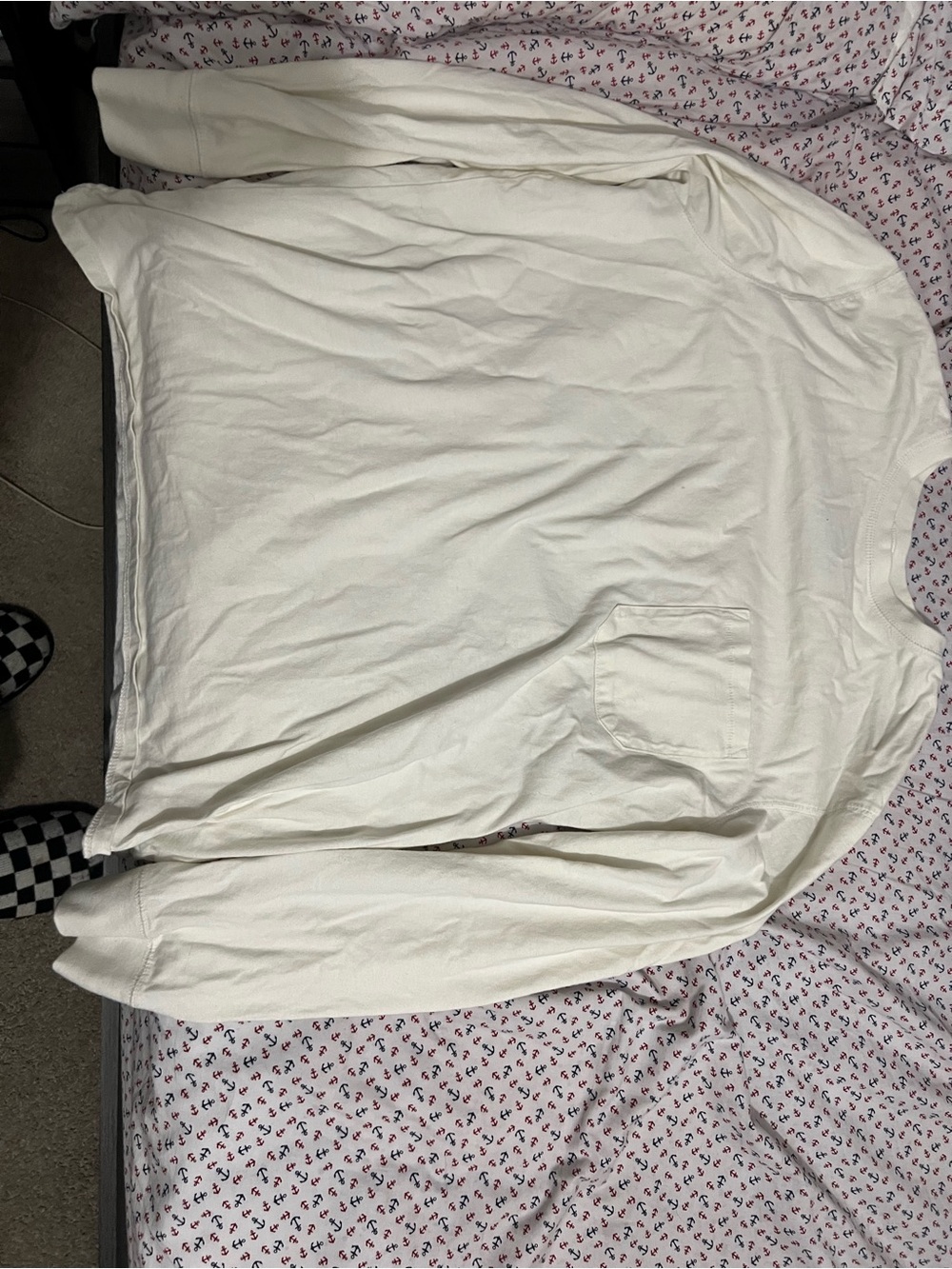 Goodfellow & Co Cream Long-Sleeve Pocket Tee